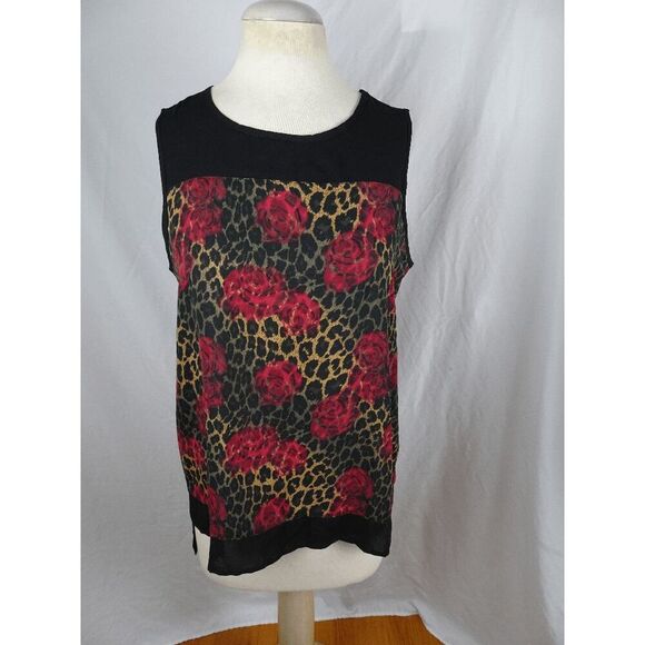 Signature Collection Women Roses Blouse Size L - Picture 1 of 10